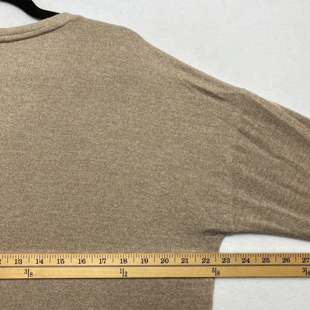 Banana Republic Knit Top Shirt Womens Large Tan Long Sleeve Pullover